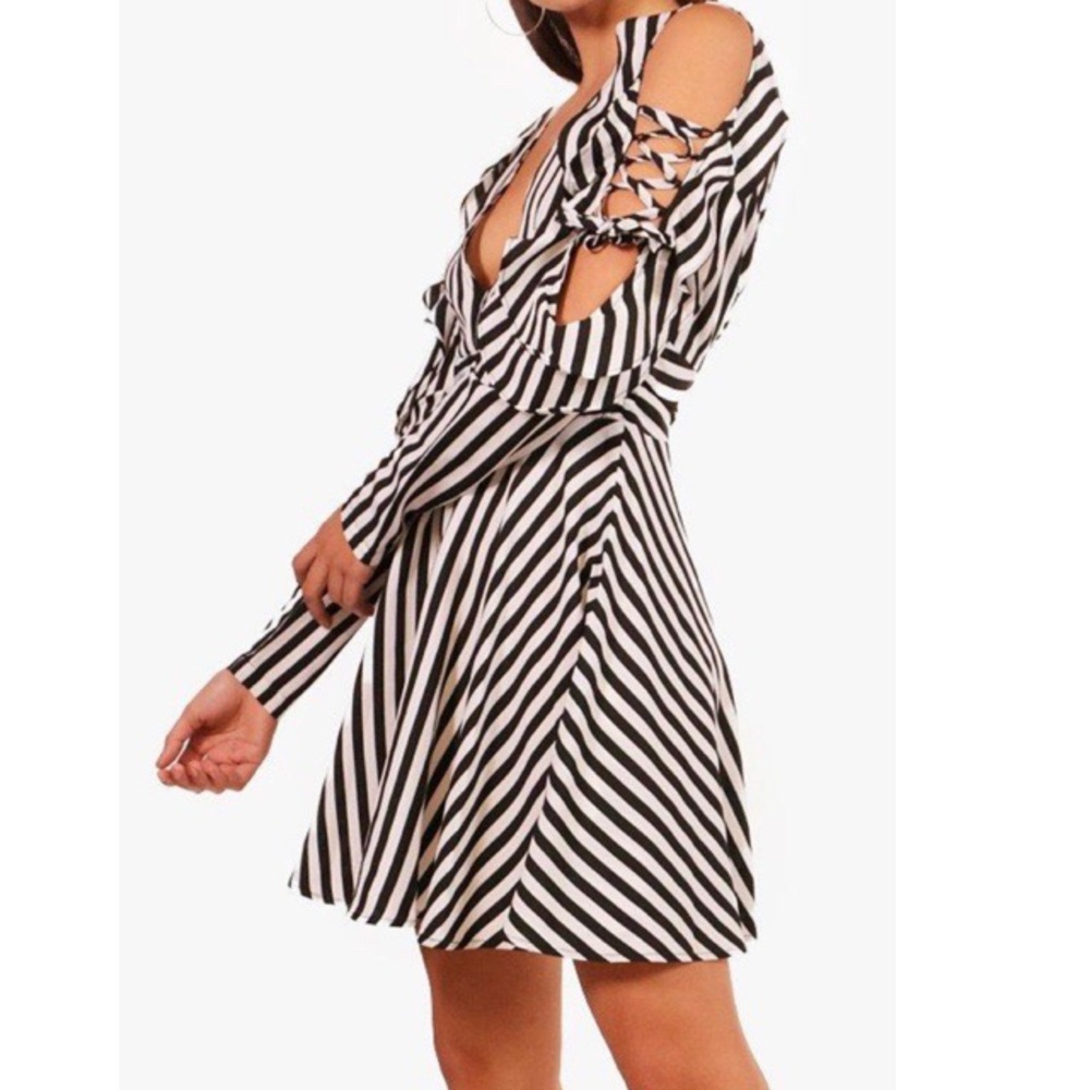 Striped a-line mini dress